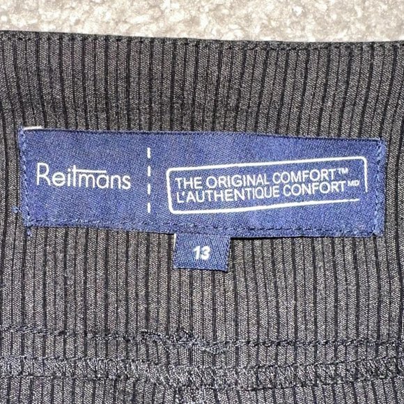 Reitmans Size 13 Grey Gray Striped Dress Capri Pants - Picture 3 of 4